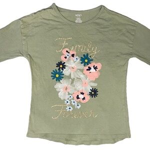 Family Forever long sleeve floral t-shirt